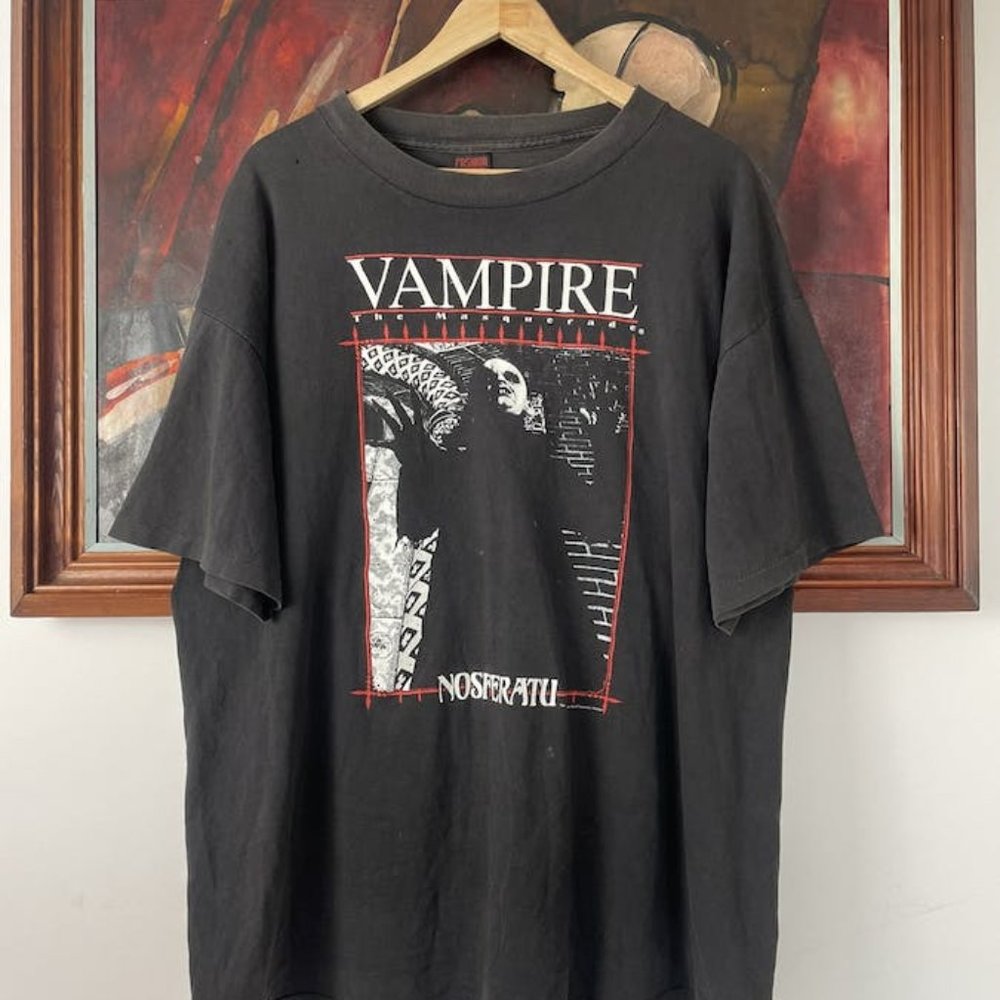 90s Vintage Vampire The Masquerade Nosferatu Horror Movie Ts
